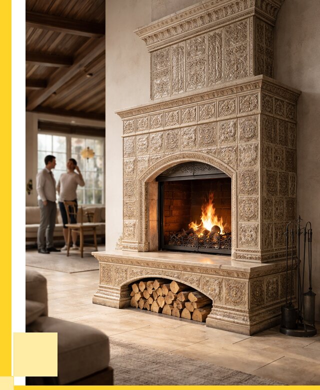 Купить изразцовый камин в Касимах от 271850 р. | ЭриданКсм