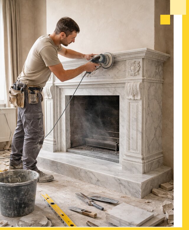 Изготовление и установка мраморных каминов в Касимах под ключ