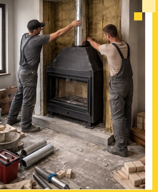 Изготовление и монтаж закрытых каминов в Касимах под ключ