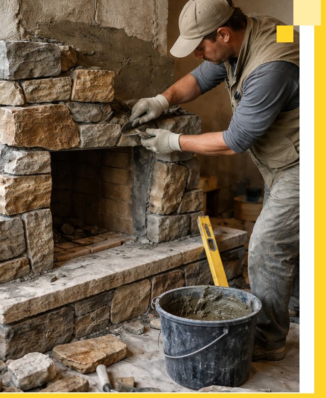 Изготовление и установка каменных каминов под ключ в Касимах