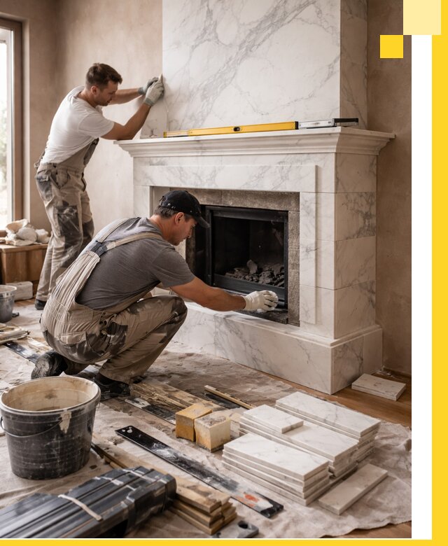 Отделка каминов в Касимах качественные облицовочные работы