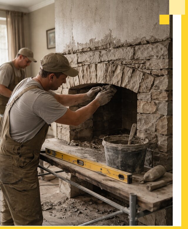 Изготовление каминов под ключ в Касимах, монтаж и отделка