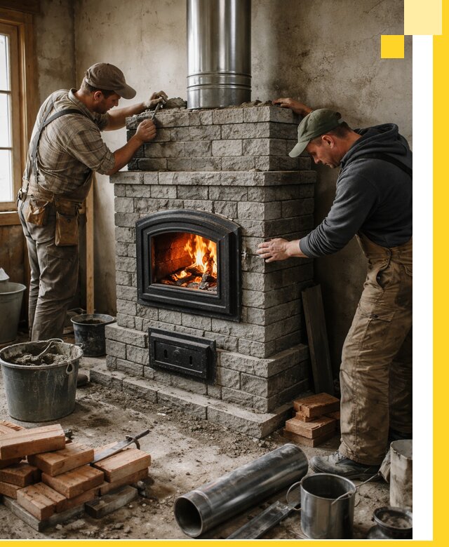 Производство, поставка и монтаж дровяных печей в Касимах