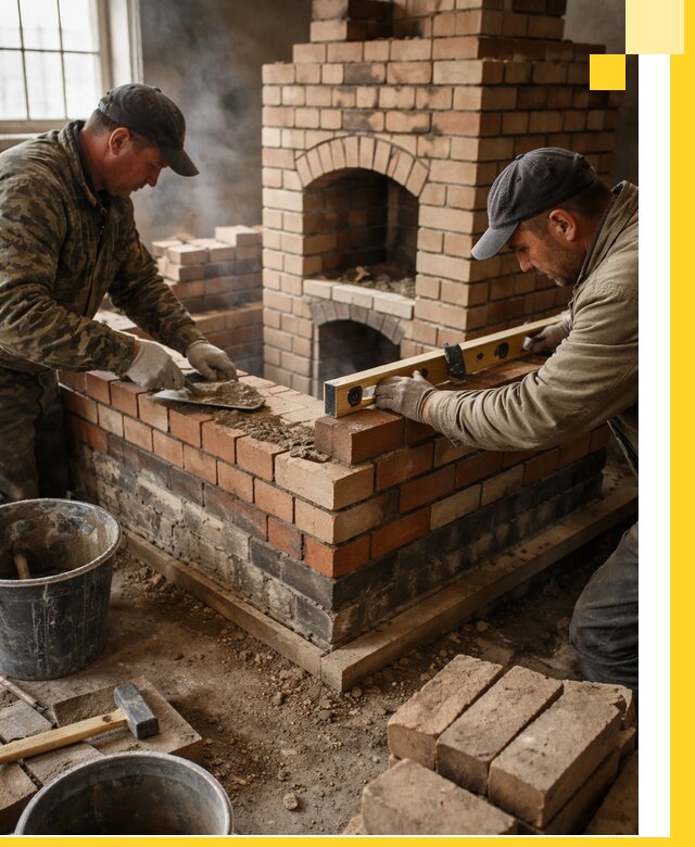 Изготовление и монтаж печей и каминов из кирпича в Касимах