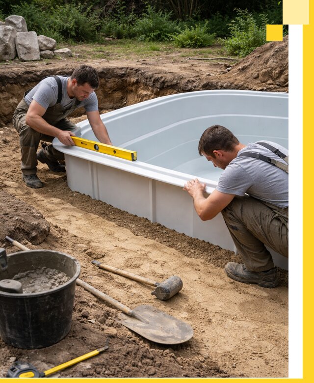 Производство и установка пластиковых бассейнов в Касимах под ключ