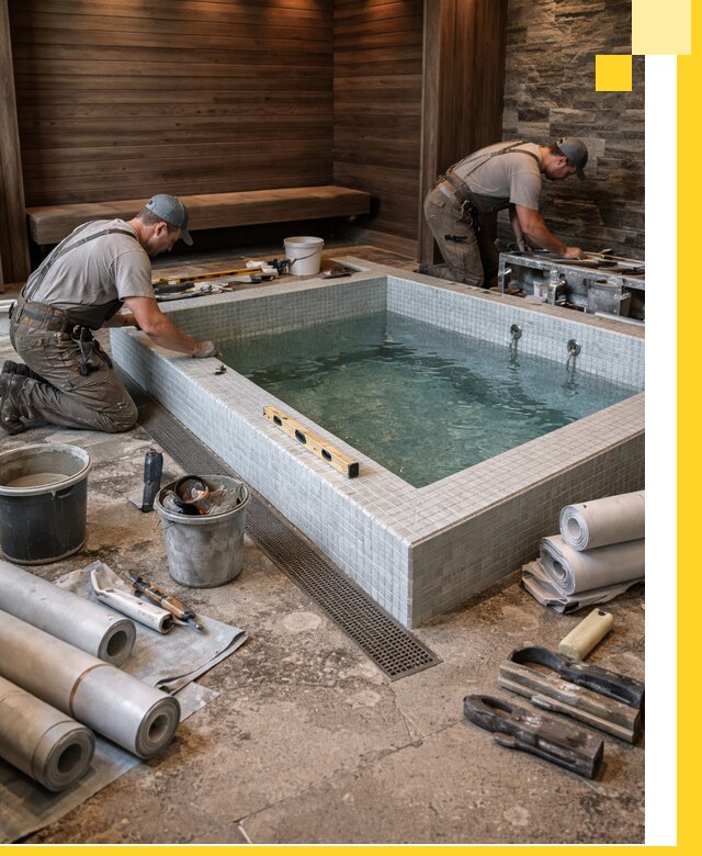 Установка и строительство бассейнов для сауны в Касимах