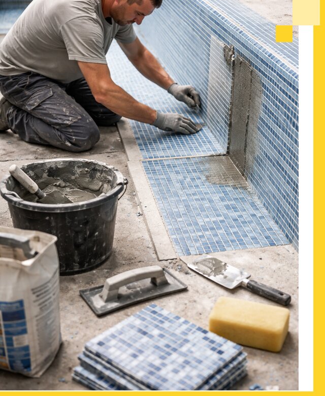 Укладка и ремонт мозаики для бассейнов под ключ в Касимах