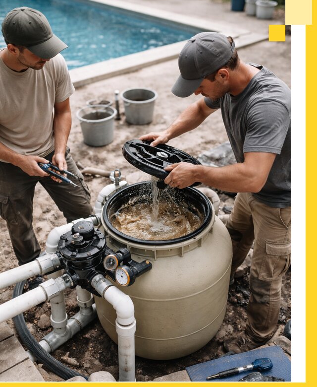 Установка и обслуживание песочных фильтров для бассейнов в Касимах