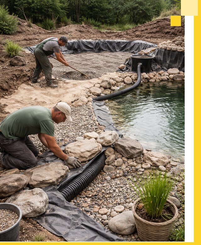 Строительство природных бассейнов и озер в Касимах под ключ