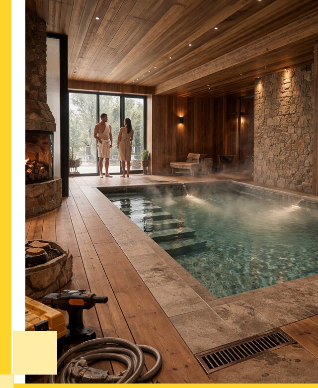 Проекты бань с бассейном под ключ в Касимах от 81555 р., ЭриданКсм