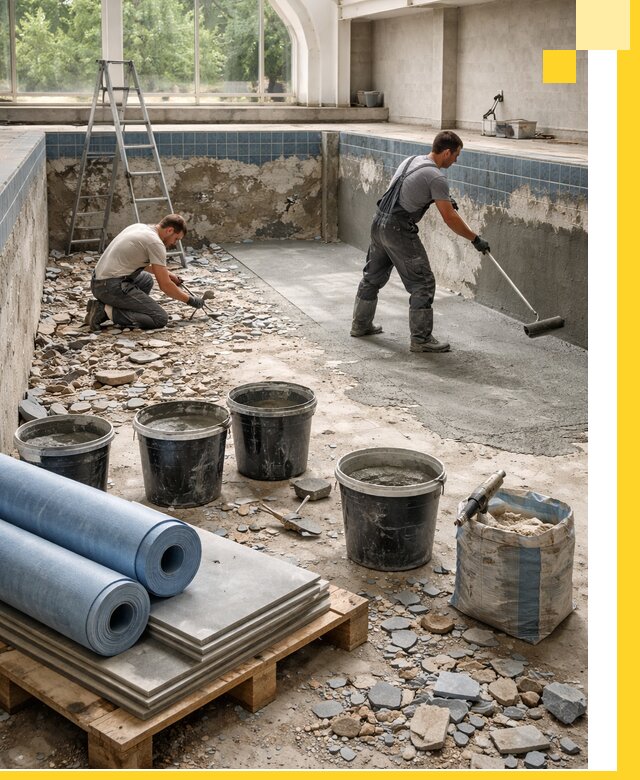 Реконструкция бассейнов в Касимах: ремонт, гидроизоляция