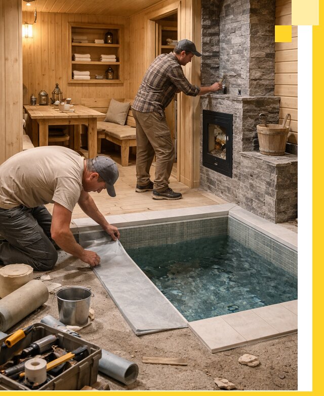 Строительство бань с комнатой отдыха под ключ в Касимах