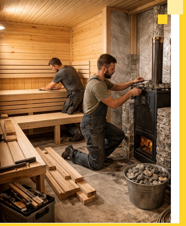 Дизайн и строительство интерьеров бань под ключ в Касимах