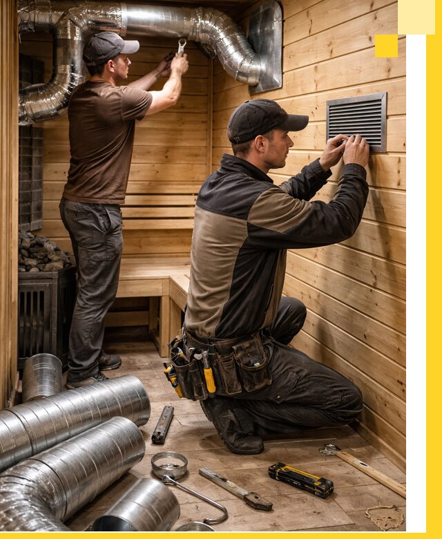 Проектирование и монтаж вентиляции бани в Касимах под ключ