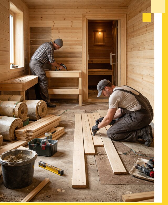 Индивидуальный проект бани с комнатой отдыха под ключ в Касимах