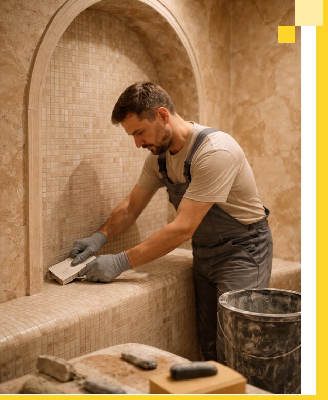 Профессиональная отделка хамамов с мозаикой под ключ в Касимах