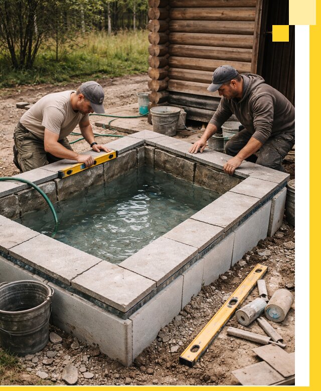 Изготовление и установка холодных купелей под ключ в Касимах